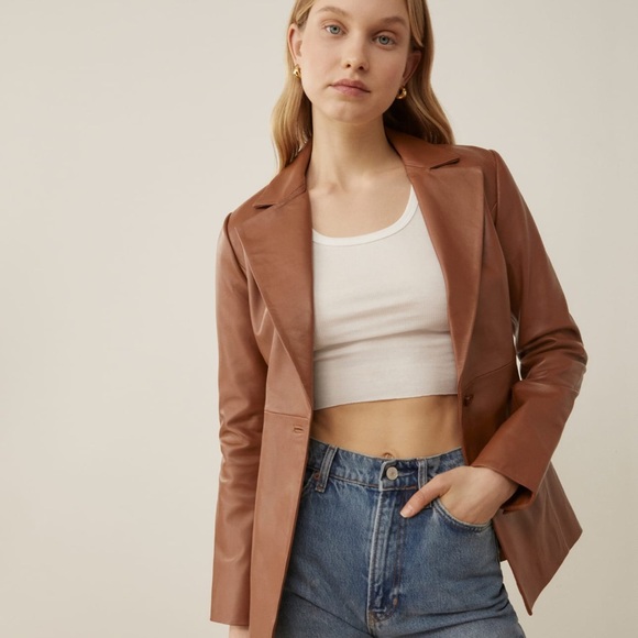 Reformation Vede Bowery Leather Jacket - SZ XL - Picture 2 of 6